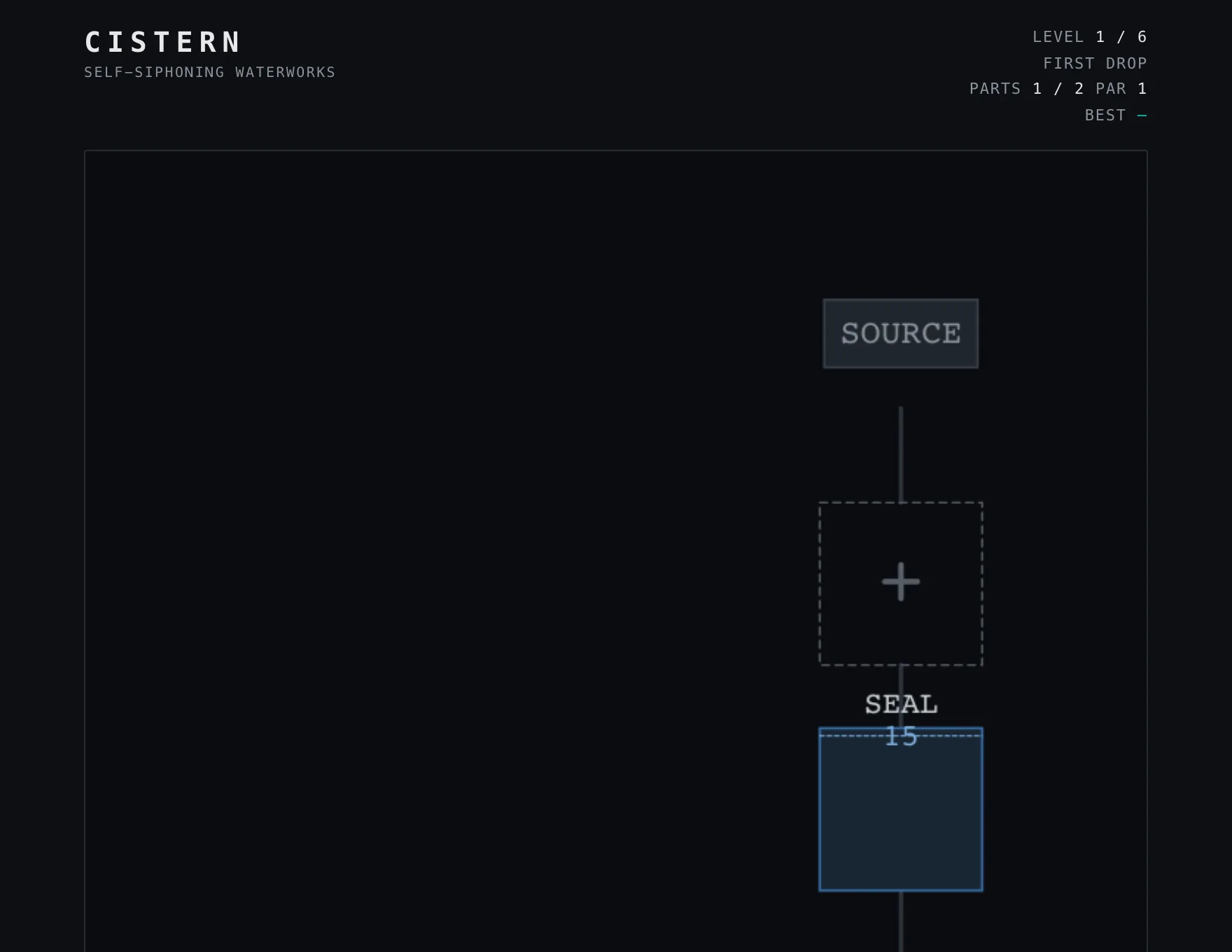 Cistern — Assembled stage of play