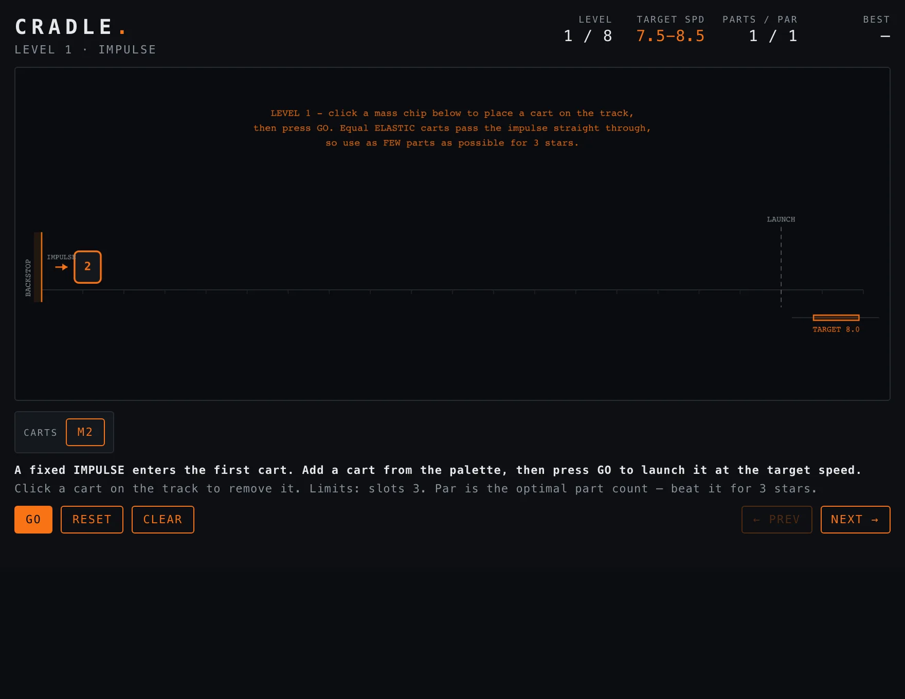 Cradle — Assembled stage of play