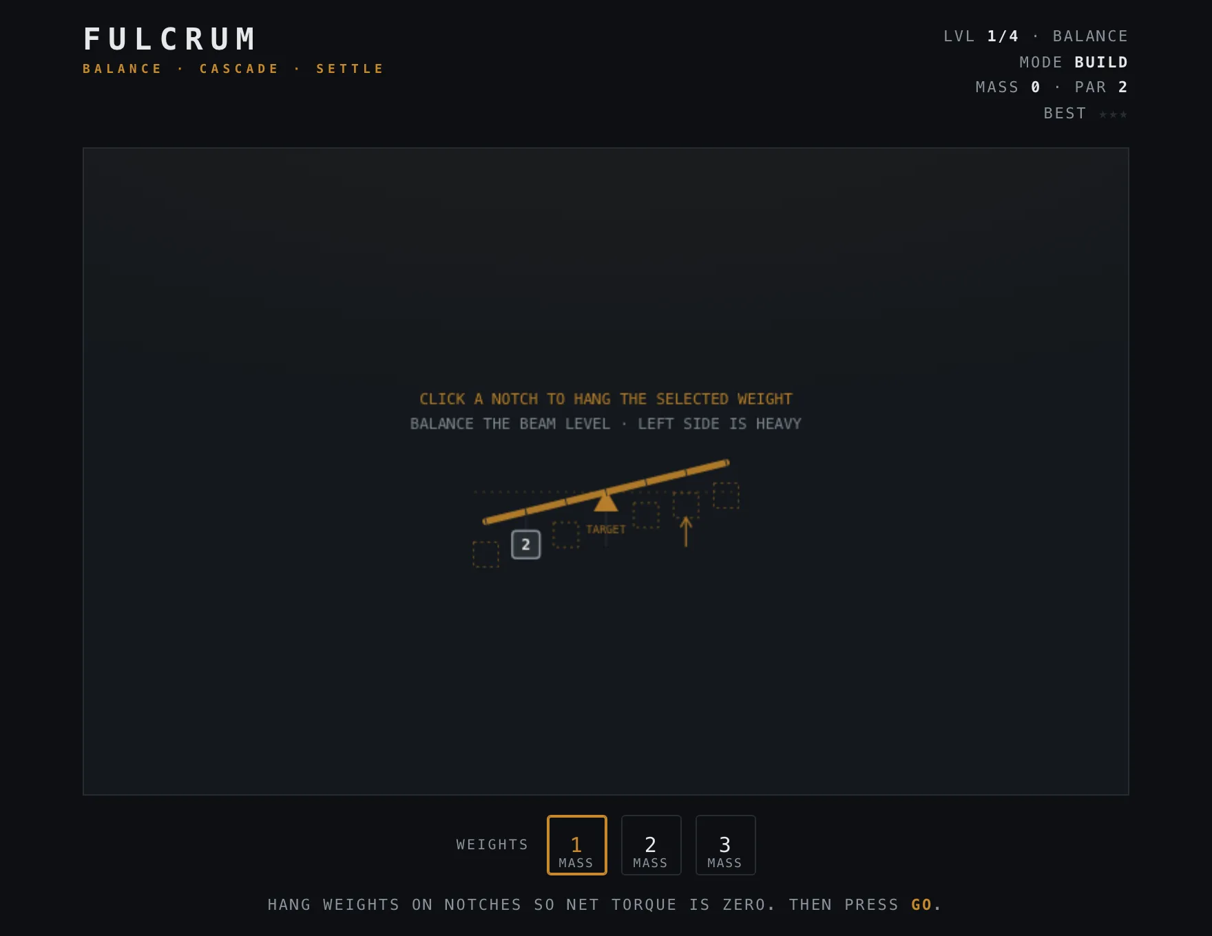 Fulcrum — Build stage of play