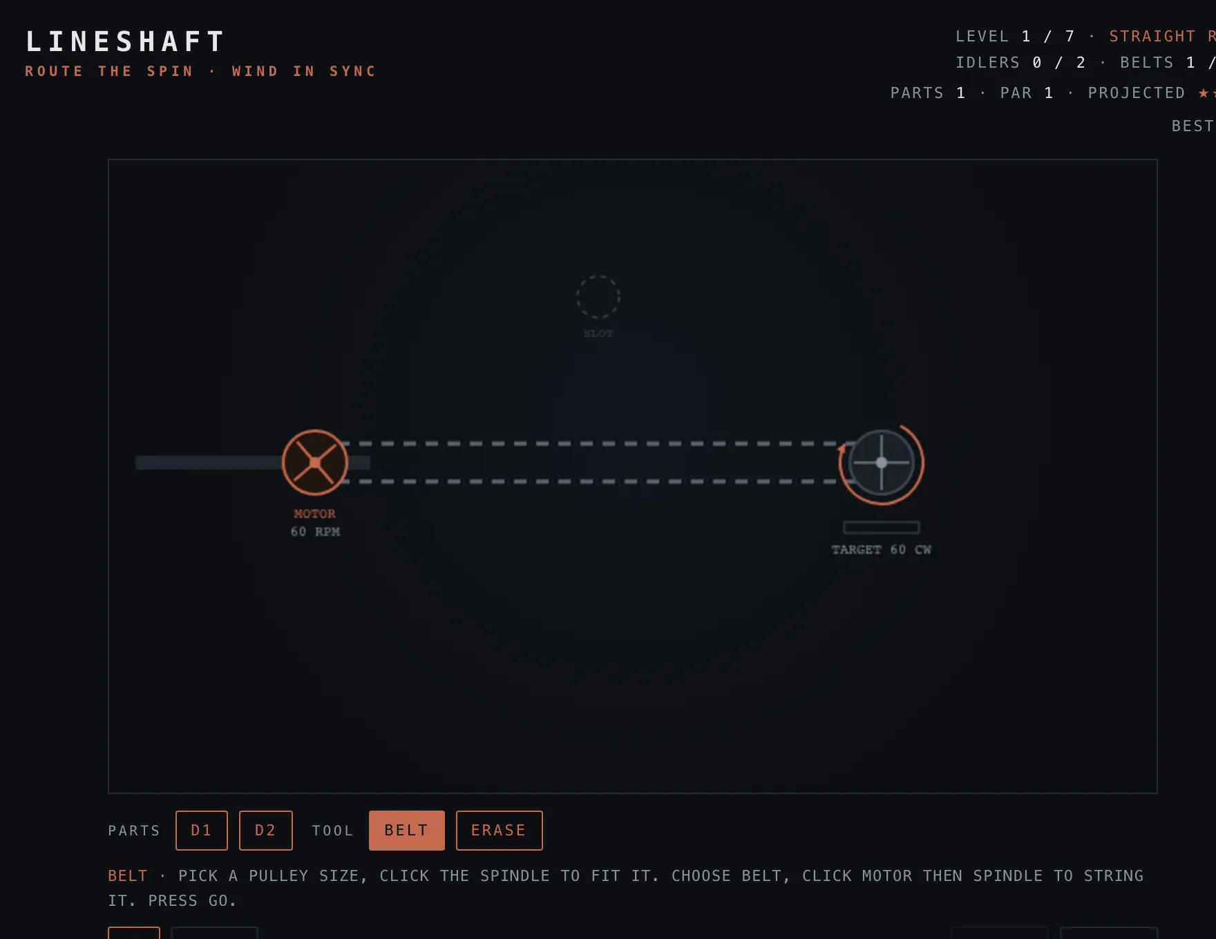 Lineshaft — Assembled stage of play
