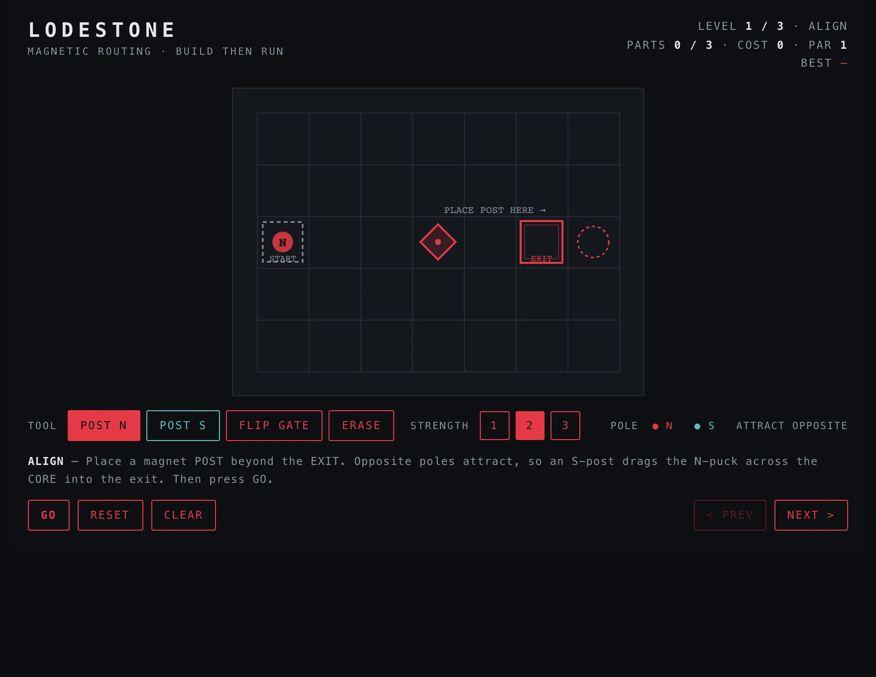 Lodestone — Build stage of play