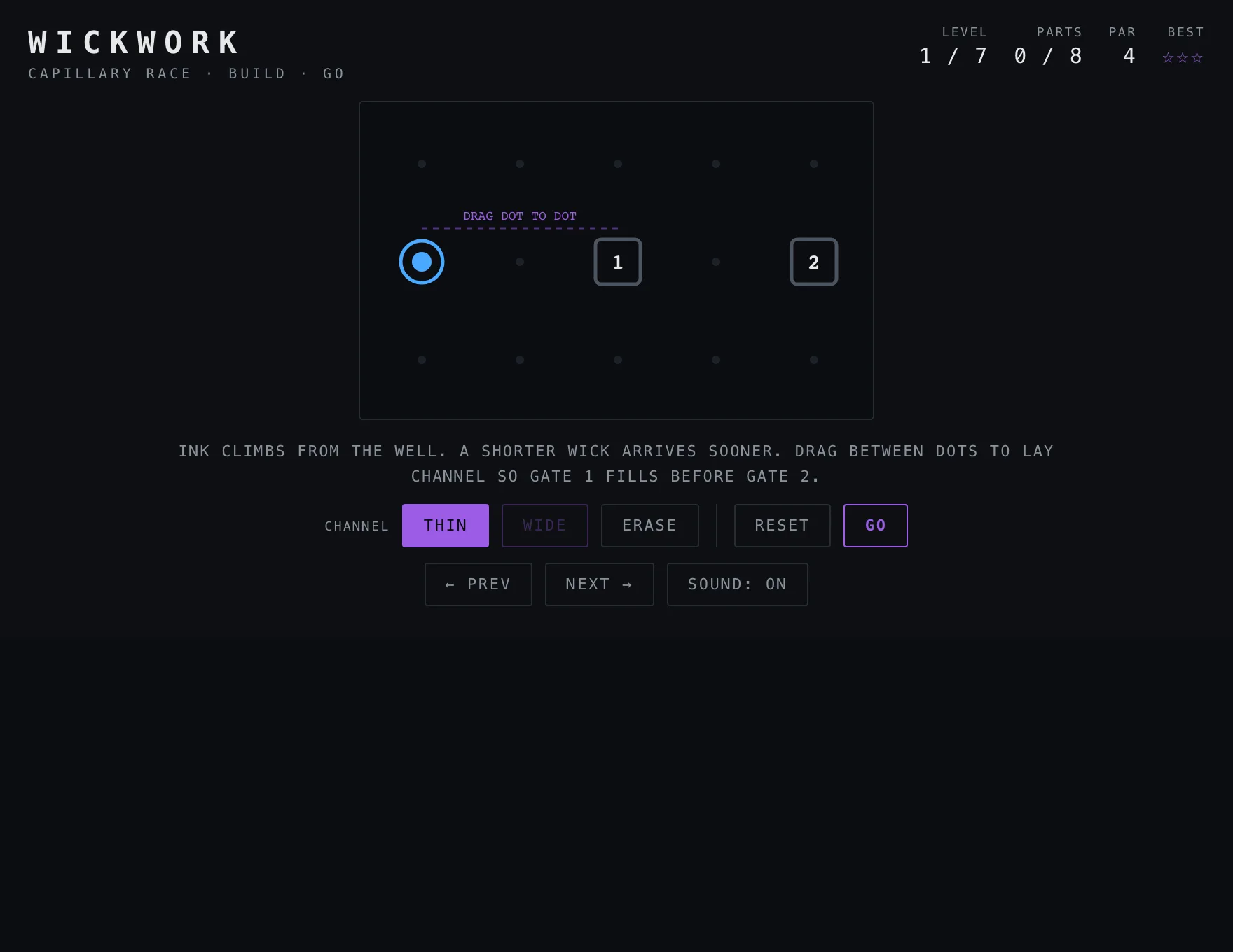 Wickwork — Build stage of play